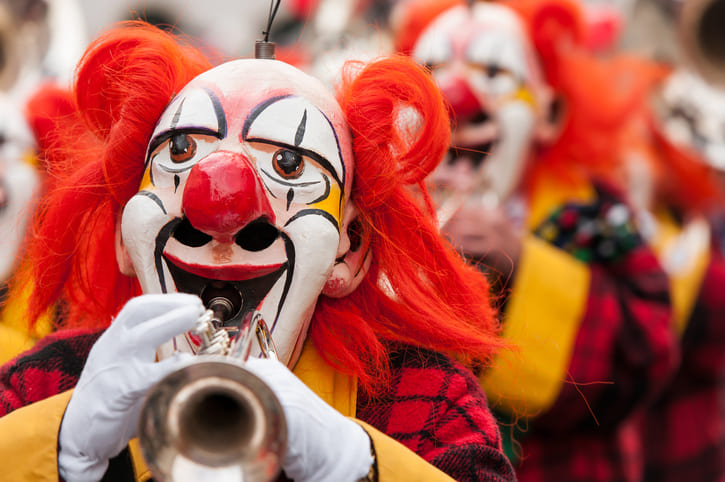 Clown beim Fasching in der Wetterau